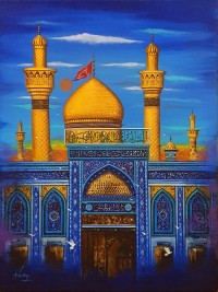 S. A. Noory, Roza Imam Hussain, 18 x 24 Inch, Acrylic on Canvas, Cityscape Painting, AC-SAN-216